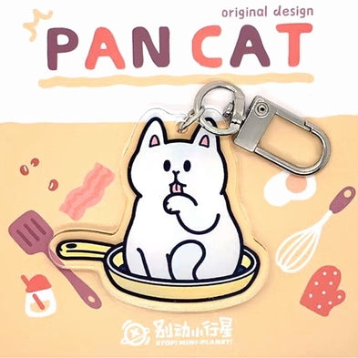 White Cat [ Pan Cat ] Acrylic Key Chain