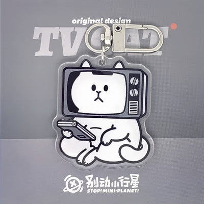 White Cat [ TV Cat ] Acrylic Key Chain