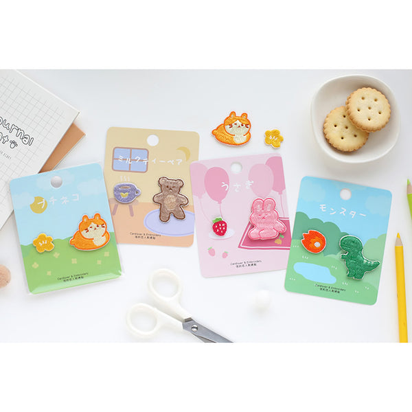 Cute Zoo [ Cat ] Embroidered Sticker & Iron-On Patch