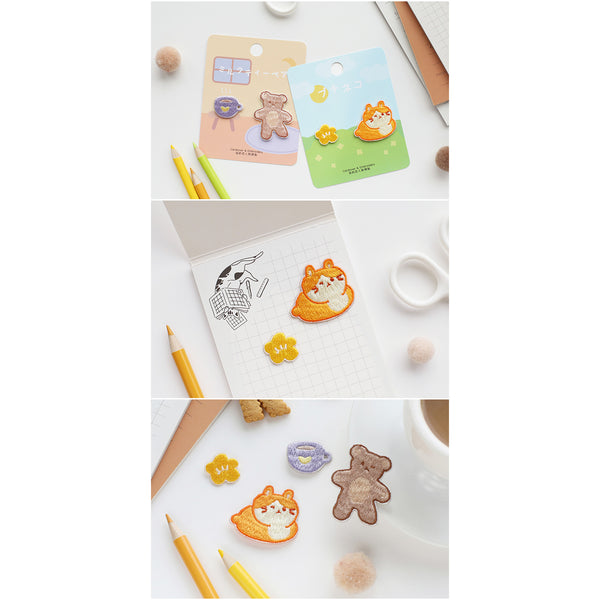 Cute Zoo [ Cat ] Embroidered Sticker & Iron-On Patch