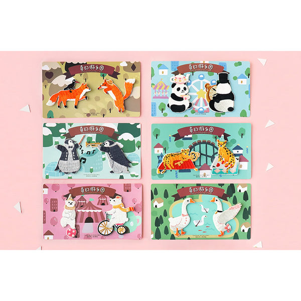Fantasy Animal Amusement Park [ Penguin ] Embroidered Sticker & Iron-On Patch