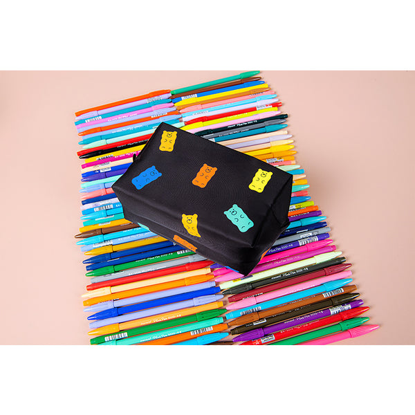 Gummy Bears [ Black ] Box Cosmetics Pouch By Kiitos Life