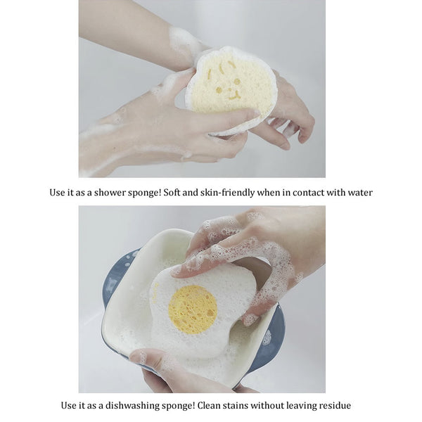 Multi-Purpose Bath Dishwashing Kitchen Sponge By U-Pick [ Bread | Bao | Egg | Tomato ]