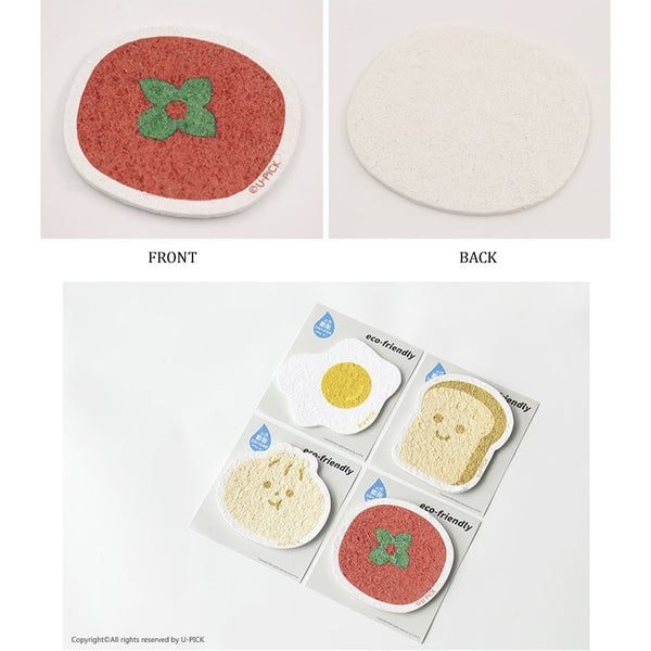 Multi-Purpose Bath Dishwashing Kitchen Sponge By U-Pick [ Bread | Bao | Egg | Tomato ]