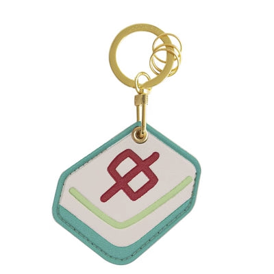 Mahjong Leather Access Card Holder Bag Key Chain By U-Pick [ Hong Zhong | Fa Chai ]