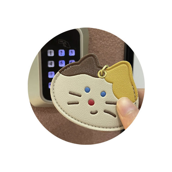 Leather Access Card Holder [ Cat ] Bag Key Chain By U-Pick
