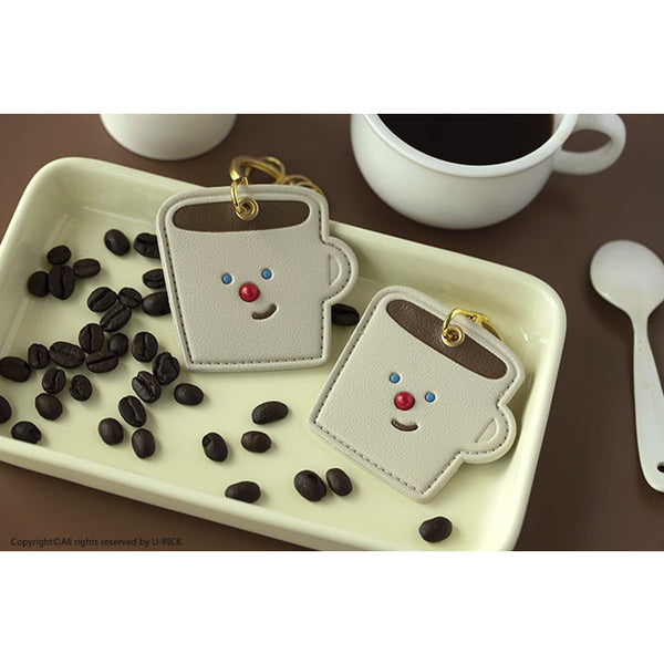 Leather Access Card Holder [ Coffee ] Bag Key Chain By U-Pick