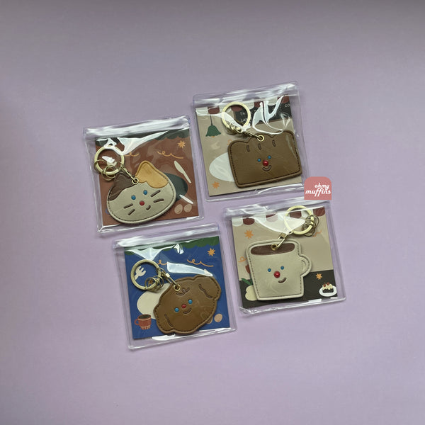 Leather Access Card Holder [ Cat ] Bag Key Chain By U-Pick