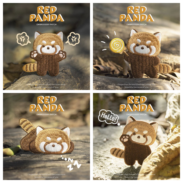 Red Panda Embroidered Sticker & Iron-On Patch
