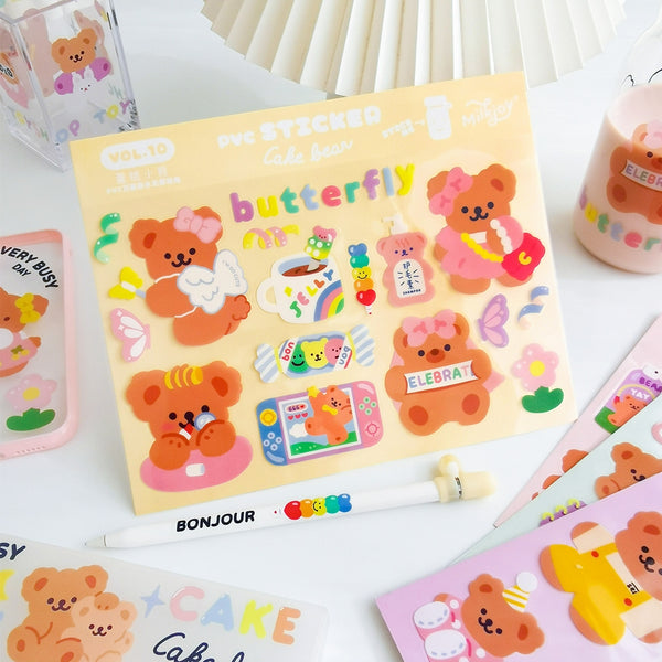 Cake Bear [Butterfly] Cute Stickers By Milkjoy