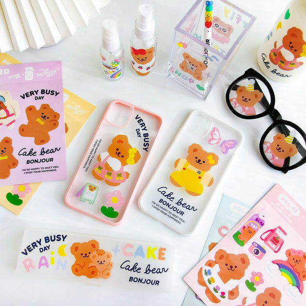 Cake Bear [Bonjour] Cute Stickers By Milkjoy