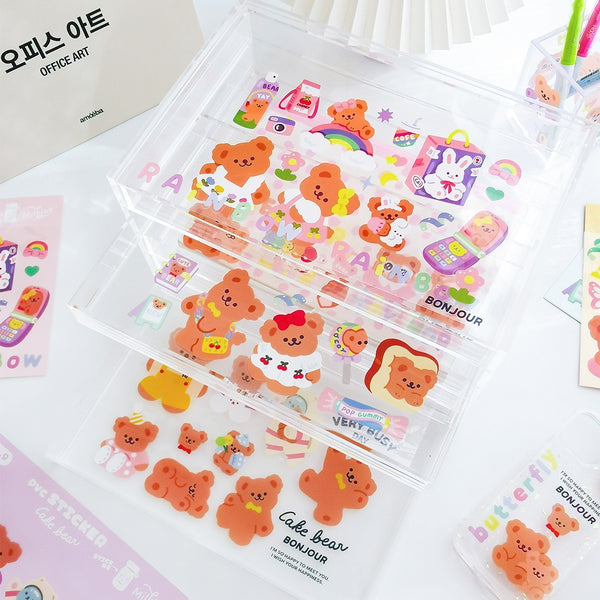 Cake Bear [Bonjour] Cute Stickers By Milkjoy