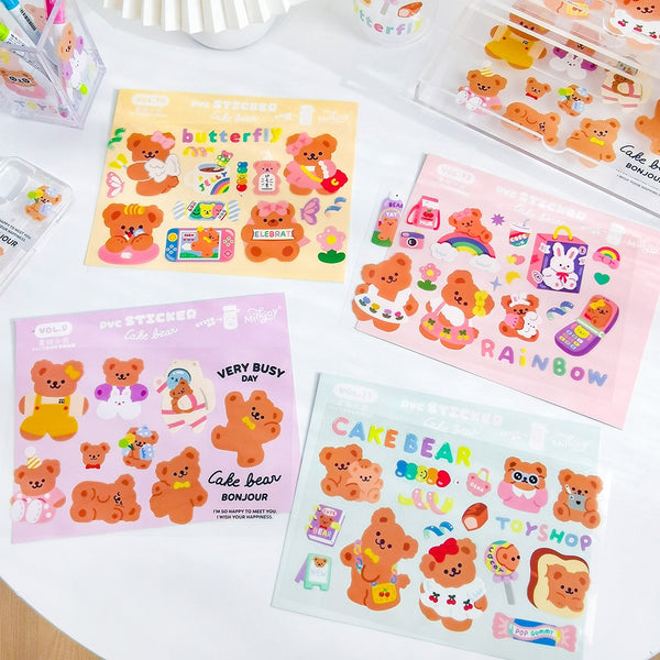 Cake Bear [Rainbow] Cute Stickers By Milkjoy