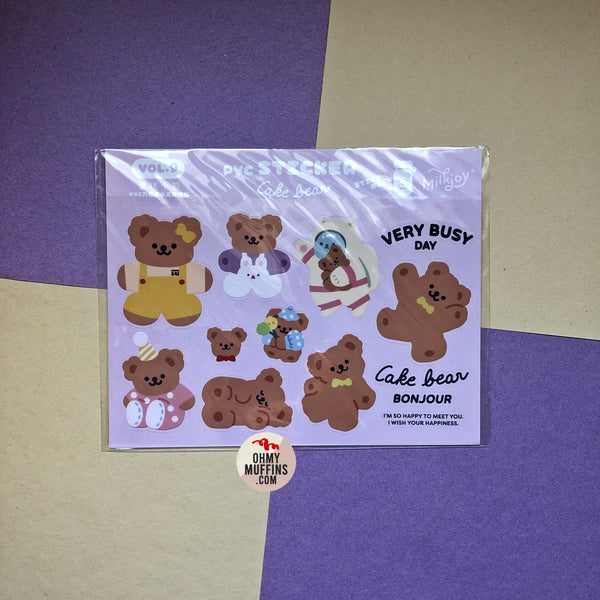 Cake Bear [Bonjour] Cute Stickers By Milkjoy