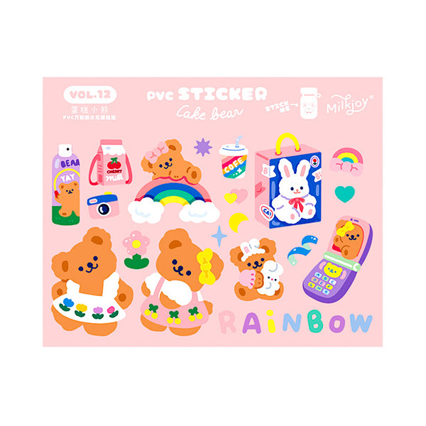 Cake Bear [Rainbow] Cute Stickers By Milkjoy