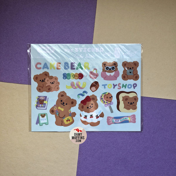 Cake Bear [Toy Shop] Cute Stickers By Milkjoy