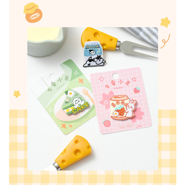 Afternoon Snack [ Matcha Cake ] Embroidered Sticker & Iron-On Patch