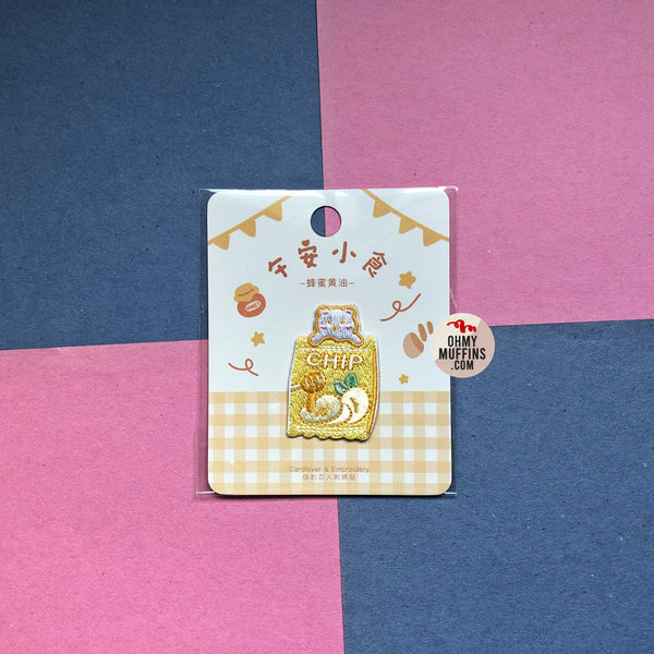 Afternoon Snack [Honey Chips] Embroidered Sticker & Iron-On Patch