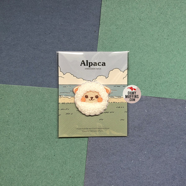 Alpaca [Head] Embroidered Sticker & Iron-On Patch