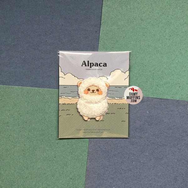 Alpaca [Body] Embroidered Sticker & Iron-On Patch