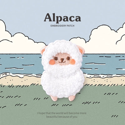 Alpaca [Body] Embroidered Sticker & Iron-On Patch