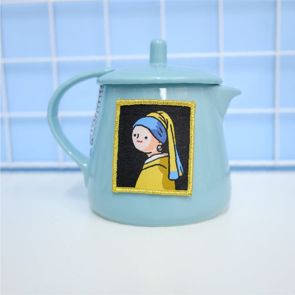 Amazing Art [ Girl with a Pearl Earring & The Birth of Venus ] Embroidered Sticker & Iron-On Patch