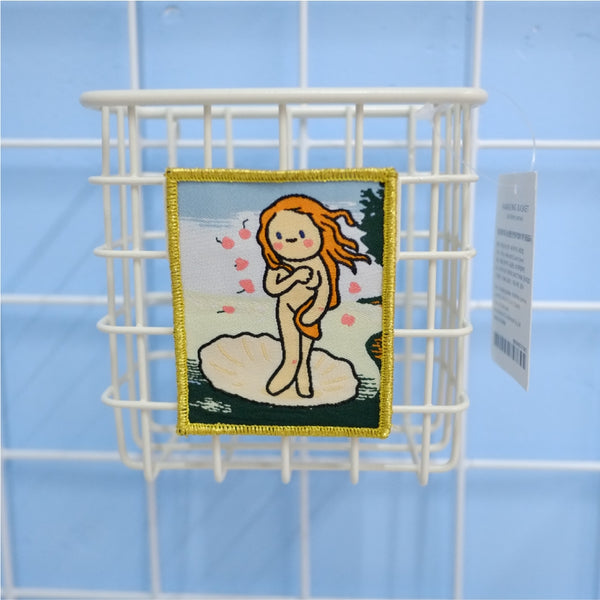 Amazing Art [ Girl with a Pearl Earring & The Birth of Venus ] Embroidered Sticker & Iron-On Patch