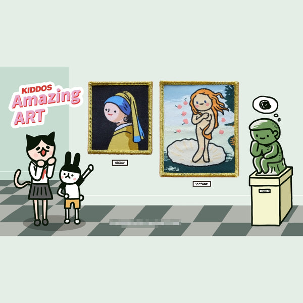 Amazing Art [ Girl with a Pearl Earring & The Birth of Venus ] Embroidered Sticker & Iron-On Patch