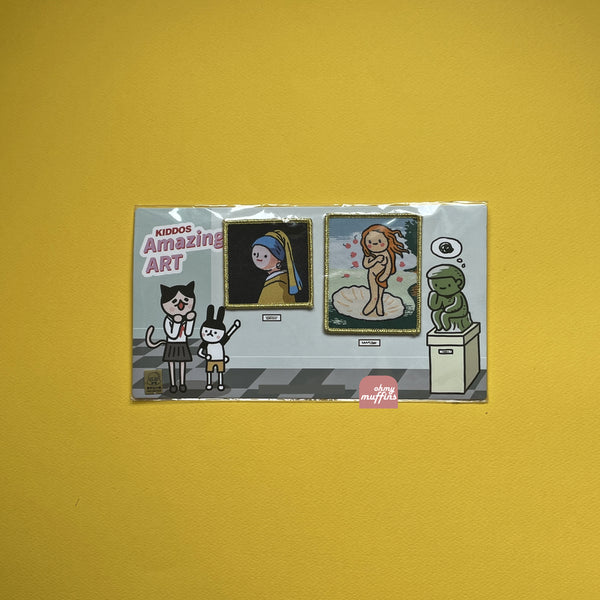 Amazing Art [ Girl with a Pearl Earring & The Birth of Venus ] Embroidered Sticker & Iron-On Patch