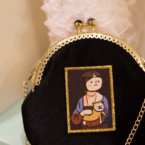 Amazing Art [ Self-Portrait with Bandaged Ear and Pipe & Lady with an Ermine ] Embroidered Sticker & Iron-On Patch