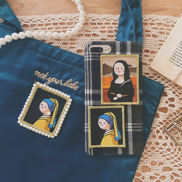 Amazing Art [ The Fifer & Mona Lisa ] Embroidered Sticker & Iron-On Patch