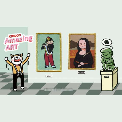 Amazing Art [ The Fifer & Mona Lisa ] Embroidered Sticker & Iron-On Patch