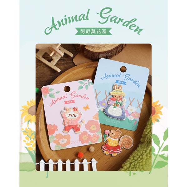 Animal Garden [Cat] Embroidered Sticker & Iron-On Patch