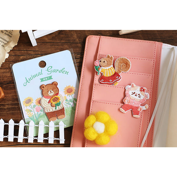Animal Garden [Squirrel] Embroidered Sticker & Iron-On Patch