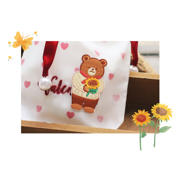 Animal Garden [Bear] Embroidered Sticker & Iron-On Patch