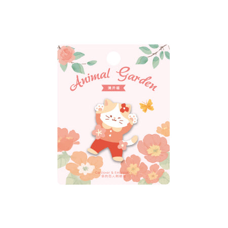 Animal Garden [Cat] Embroidered Sticker & Iron-On Patch