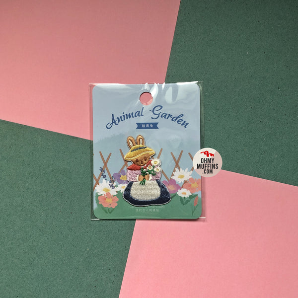 Animal Garden [Rabbit] Embroidered Sticker & Iron-On Patch