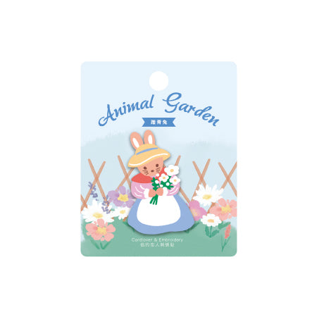 Animal Garden [Rabbit] Embroidered Sticker & Iron-On Patch
