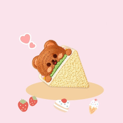 Animal Sandwich Embroidered Sticker & Iron-On Patch
