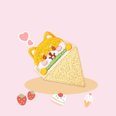 Animal Sandwich Embroidered Sticker & Iron-On Patch