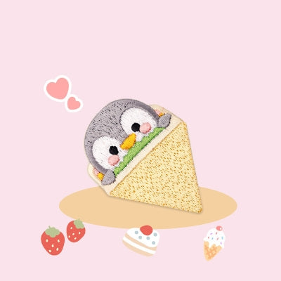 Animal Sandwich Embroidered Sticker & Iron-On Patch