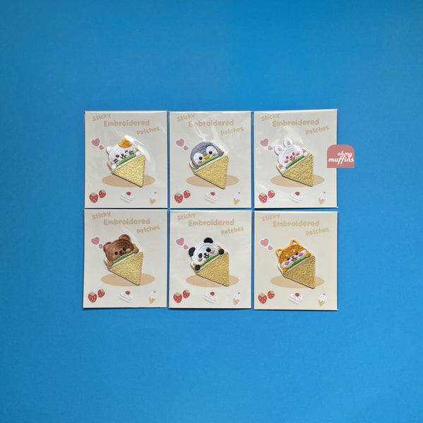 Animal Sandwich Embroidered Sticker & Iron-On Patch