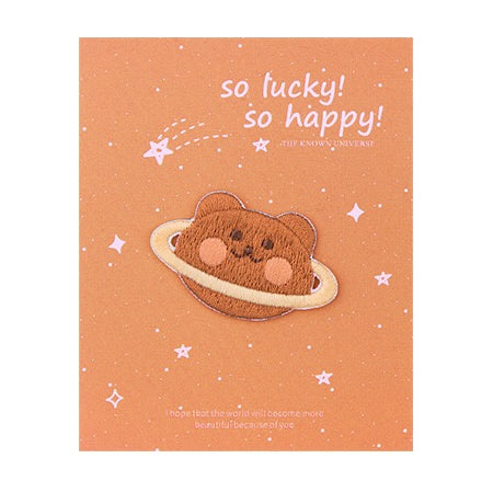 Animal Universe [Brown Bear] Embroidered Sticker & Iron-On Patch