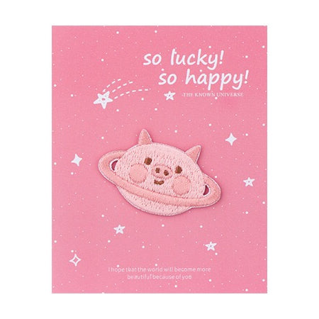 Animal Universe [Pig] Embroidered Sticker & Iron-On Patch