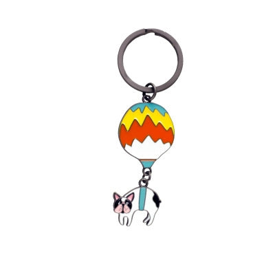 Animal Hot Air Balloon French Bulldog Key Chain By 八涂 BaTu