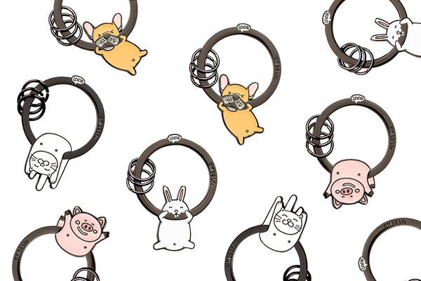 Hanging On Animal [White Rabbit] Key Chain By BMCS Life