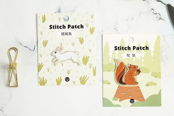 Whimsical Animal [Squirrel] Embroidered Sticker Patch