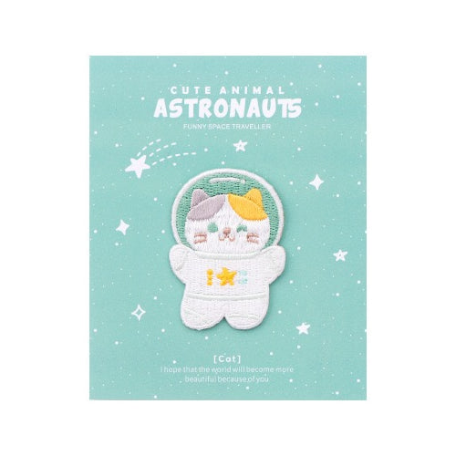Astronaunt Animal [Cat] Embroidered Sticker & Iron-On Patch