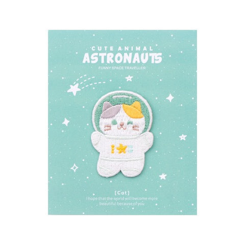 Astronaunt Animal [Cat] Embroidered Sticker & Iron-On Patch