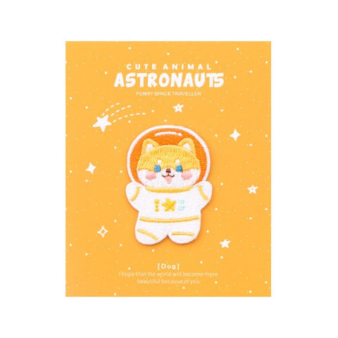 Astronaunt Animal [Dog] Embroidered Sticker & Iron-On Patch